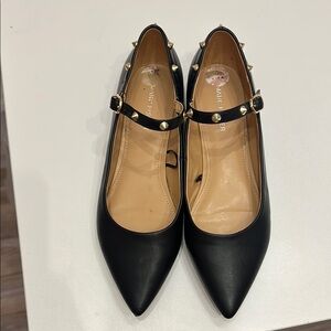 Marc Fisher Black Flats Classic Loafers